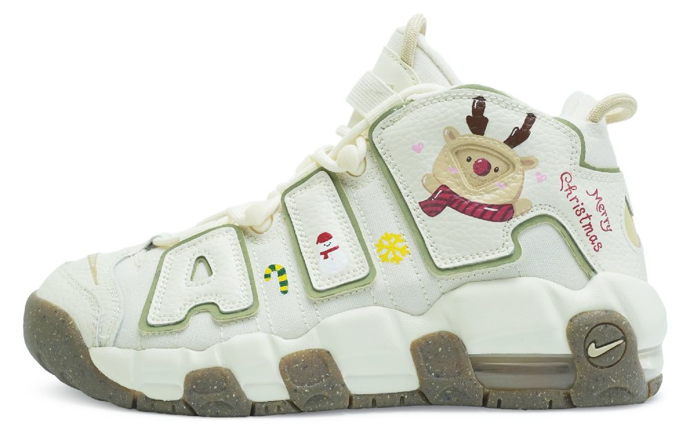 Nike Air More Uptempo Mid-Top Vintage Basketball Shoes GS Beige
