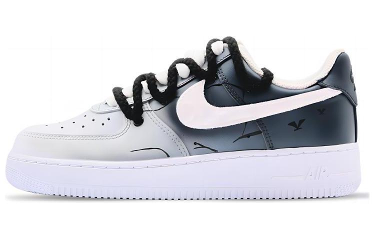 Nike Air Force 1 Anti-Slip And Wear-Resistant Lightweight Low-Top Skateboard Shoes Men's Black Gray