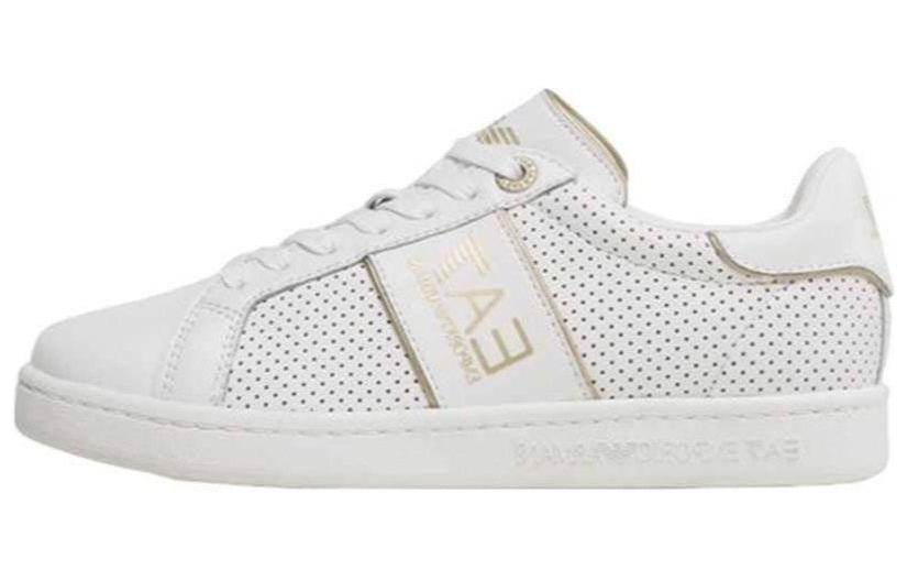 EMPORIO ARMANI EA7 Breathable Low Top Skateboard Shoes Men's White