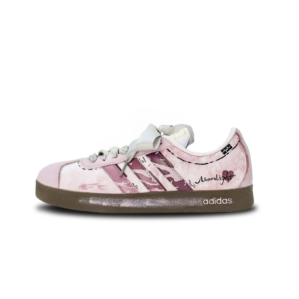 Adidas Neo VL Court 2.0 Cotton Candy Sheriff Abrasion Resistant Low Top Skateboard Shoes Women's Pink