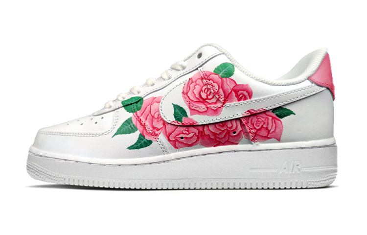 Nike Air Force 1 Low '07 Low-Top Skateboard Shoes Women's White Green Pink