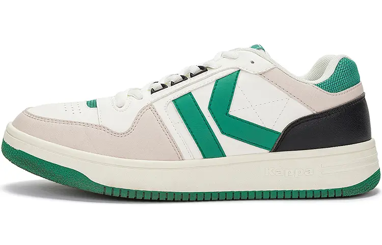 Kappa Low Top Skateboard Shoes Unisex White Green Gray