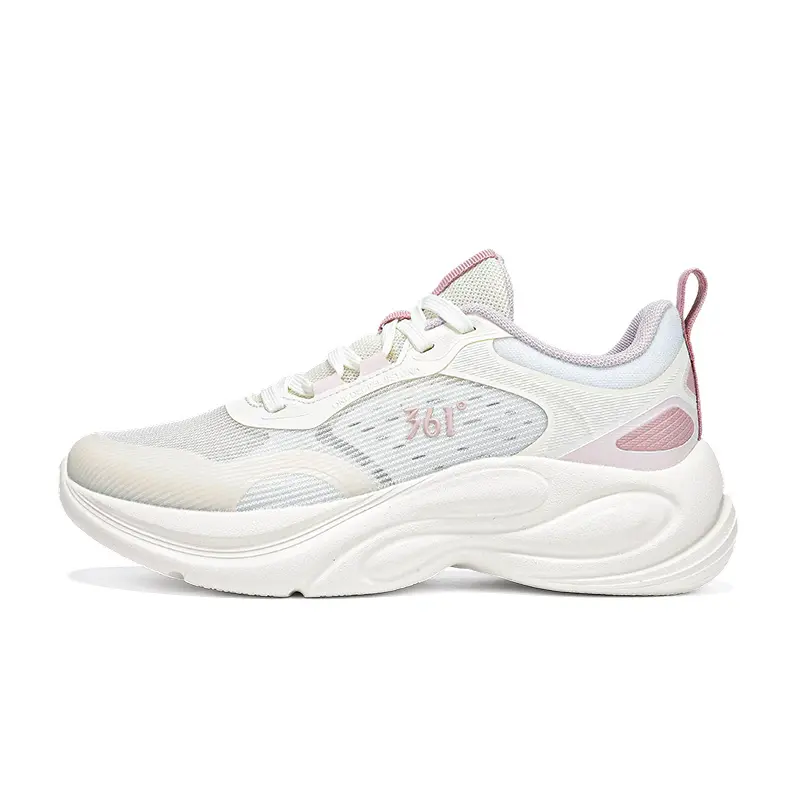 361° Cushioning, Breathable, Lightweight Low Top Casual Running Shoes Women's Feather White Sunrise Pink Purple