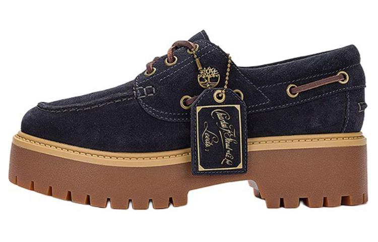 Timberland C.F. Stead Indigo Suede Stone Street Platform Boat Shoes 'Dark Blue Suede' Women's