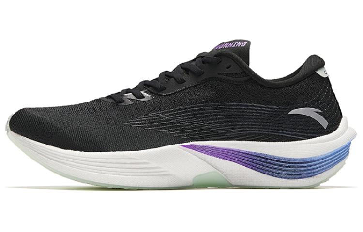 Anta Cushioning Wear Resistant Rebound Low Top Sprint Running Shoes Men's Black White