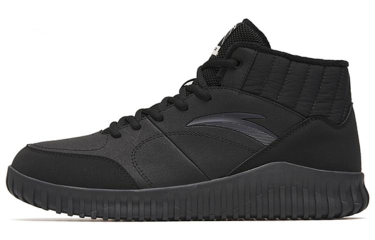 Anta Car Platform Cushioning Warm Mid-Top Sports Casual Shoes Black