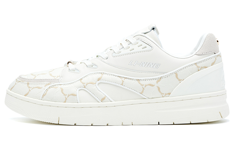 LI-NING 1990 Slip-Resistant Low-Top Skateboard Shoes Men's Ecru