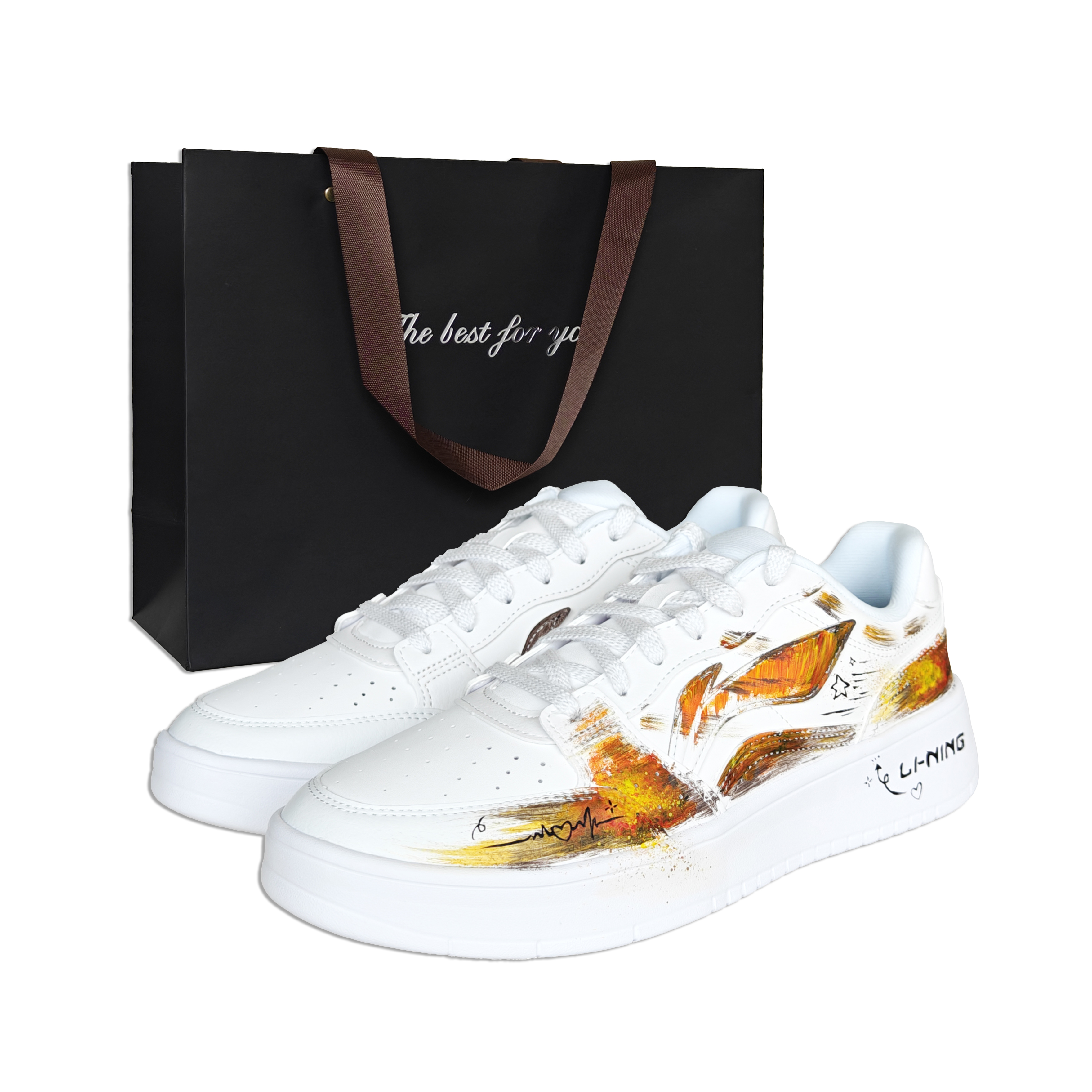 LiNing Acer Truncatum Slip Resistant Shock Absorbers With Abrasion Resistant Properties Low top Skateboard Shoes Unisex