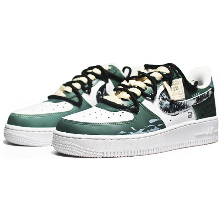 Nike Air Force 1 Light Ink Matte Anti-Slip Wear-Resistant Low-Top Skateboard Shoes Men's White Green купить в интернет-магазине Yoocart с быстрой доставкой по России.