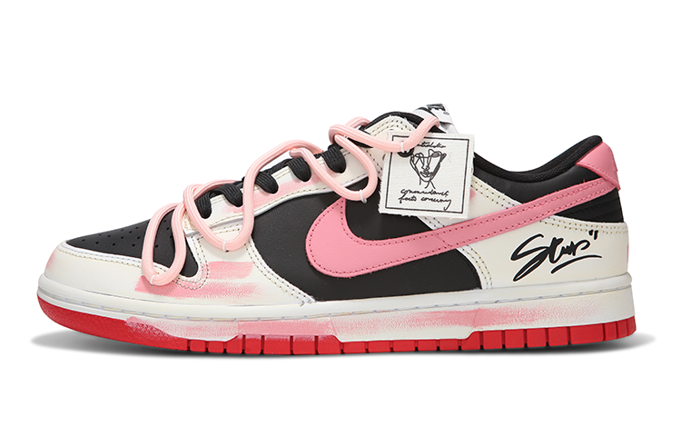 Nike Dunk Skateboard Shoes Unisex Low-Top Black Pink/White