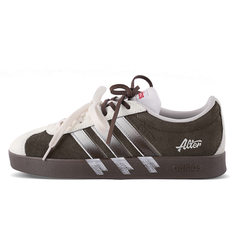 Adidas VL COURT 2.0 Abrasion Resistant Low top Skateboard Shoes Unisex Brown White