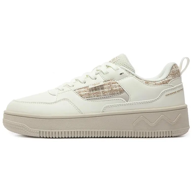 361° Warm And Wear-Resistant Low-Top Skateboard Shoes Women's White Beige