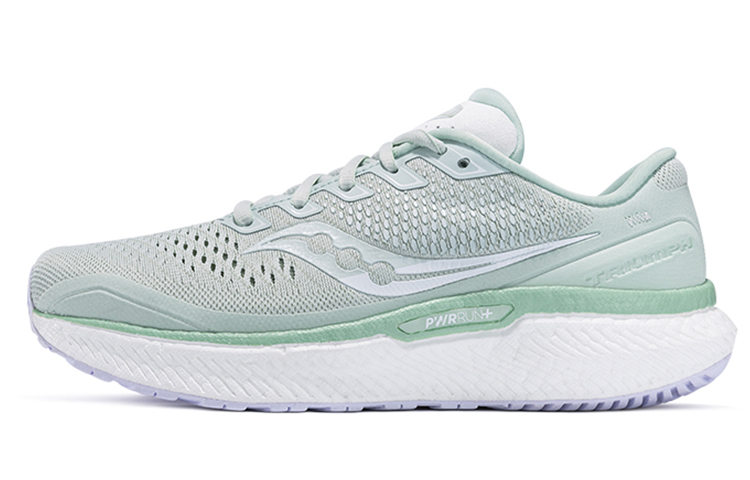 Saucony Triumph 18 Cushioning Anti-Slip Wear-Resistant Breathability Low-Top Running Shoes Women's Light Green White