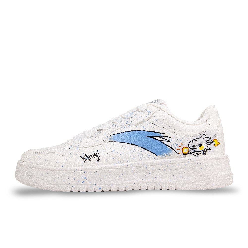 Anta Relaxed Cushioning Lightweight Height Increasing Low Top Skateboard Shoes Unisex White