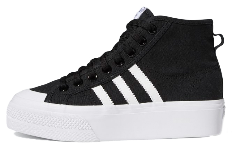 Adidas Originals Nizza Platform Mid Core Black White Women's