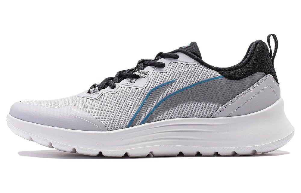 LiNing Feather Abrasion Resistant Low Top Running Shoes Men's Gray Black