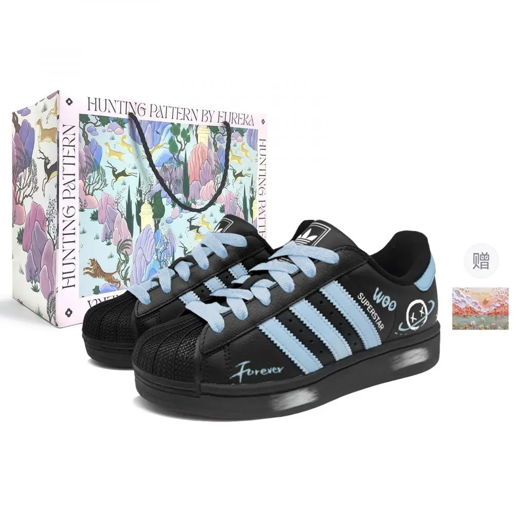Adidas Originals Superstar 2 Skateboard Shoes Unisex Low top Blue Black