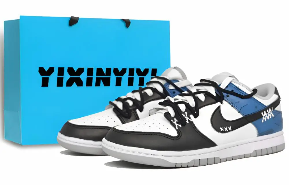 Nike Dunk Abrasion Resistant Low top Skateboard Shoes Unisex Safety Blue