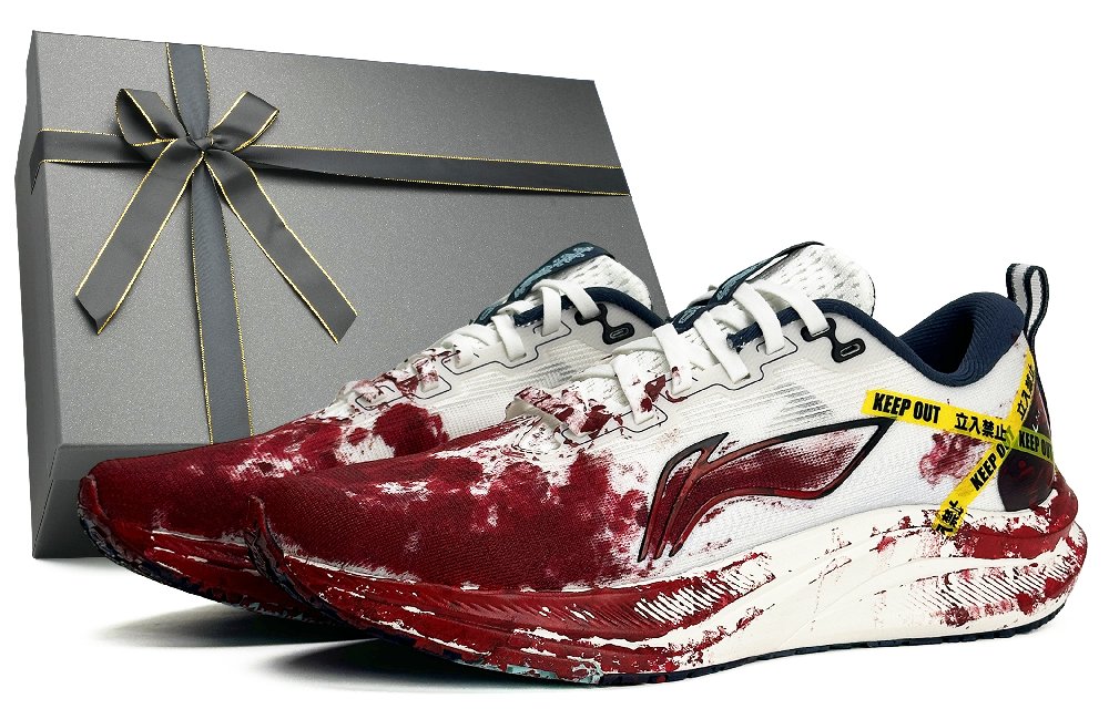 LiNing Red Hare 8 Cushioning, Breathable, Supportive Low Top Marathon Casual Running Shoes Men's White Red