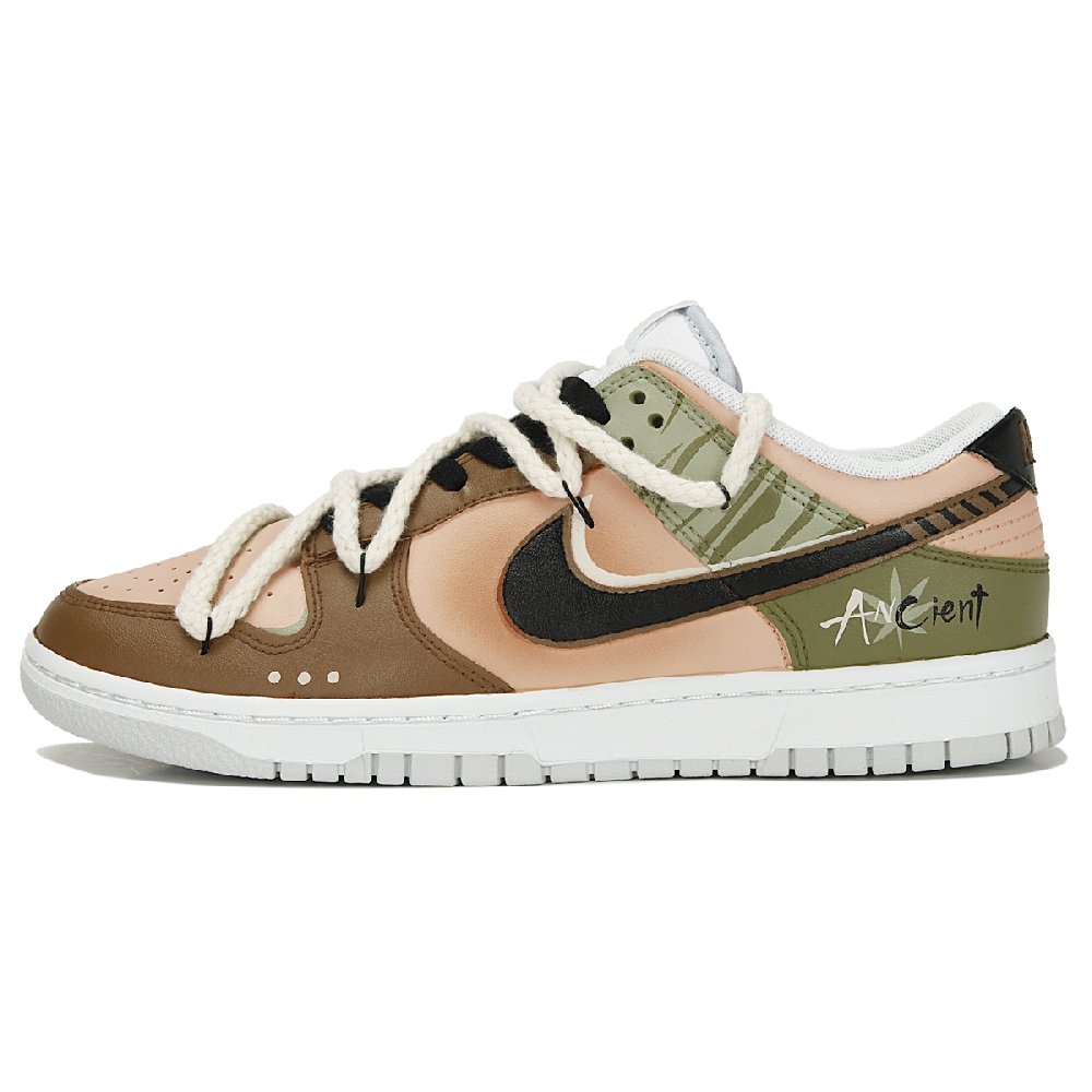 Nike Dunk Low Anti-Slip Wear-Resistant Low-Top Skateboard Shoes Men's Green Brown