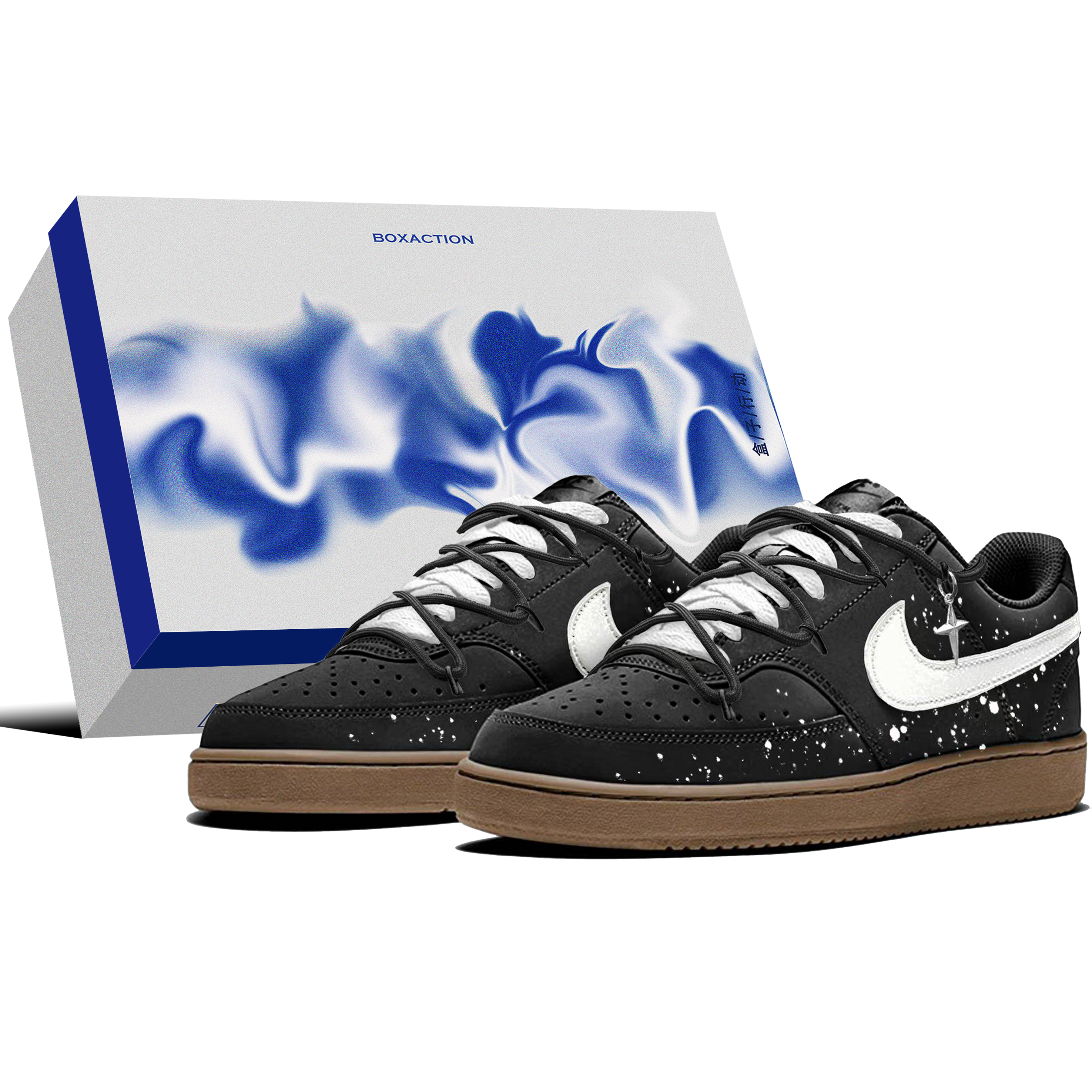 Nike Court Vision 1 Skateboard Shoes Men's Low top White