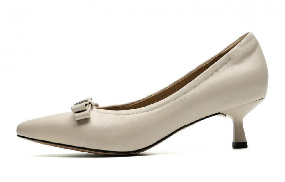 EBLAN Slim Heel High Heels Women's Beige