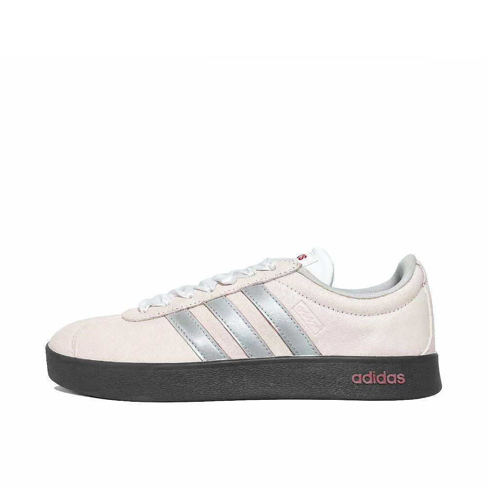 Adidas VL COURT 2.0 Galaxy Cherry Language Coverage Quick Dry Lightweight Low Top Skateboard Shoes Unisex Pink Silver