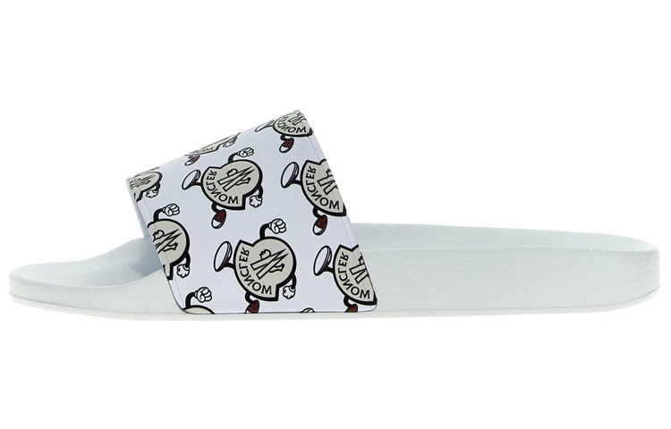Moncler Basile Slide Logo Print White