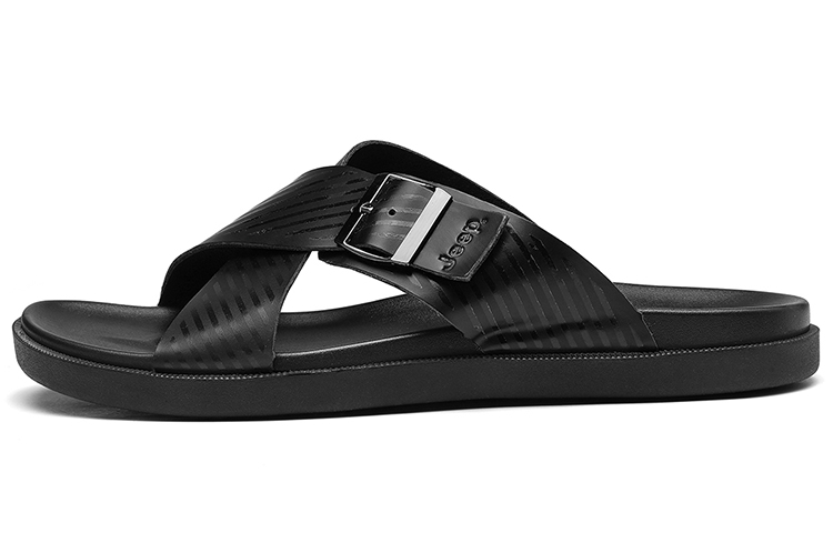Jeep Slide Slippers Men Black/Dark Brown