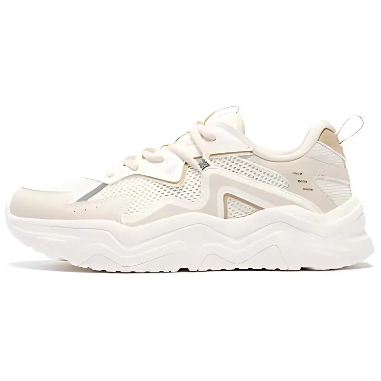 361° Anti-Slip Wear-Resistant Low-Top Chunky Sneakers Women's Milk White