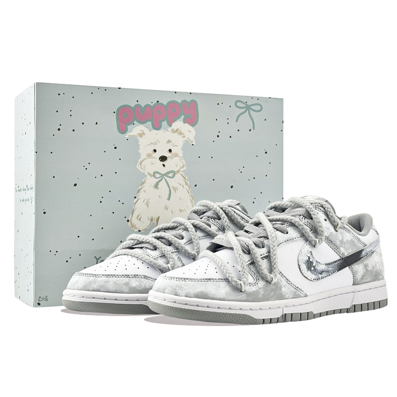 Nike Dunk Eon Of Gray Cushioning, Wear Resistant Low Top Skateboard Shoes Unisex Gray White