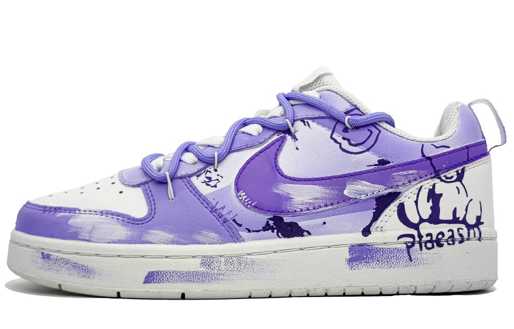 Nike Court Borough 2 Slip-Resistant Cushioning Wear-Resistant Low-Top Skateboard Shoes Women's Crystal Purple