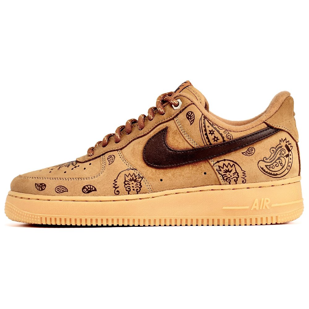 Nike Air Force 1 Low Top Skateboard Shoes Unisex Wheat
