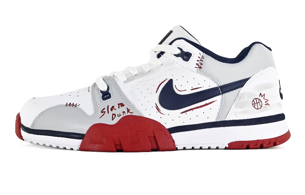 Nike Air Cross Trainer 3 NinePro Slam Dunk Anti-Slip Wear-Resistant Low-Top Training Shoes Men's White Red Gray