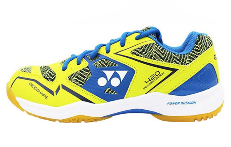 YONEX Cushioned Slip-Resistant Low-Top Badminton Shoes Unisex Yellow Blue