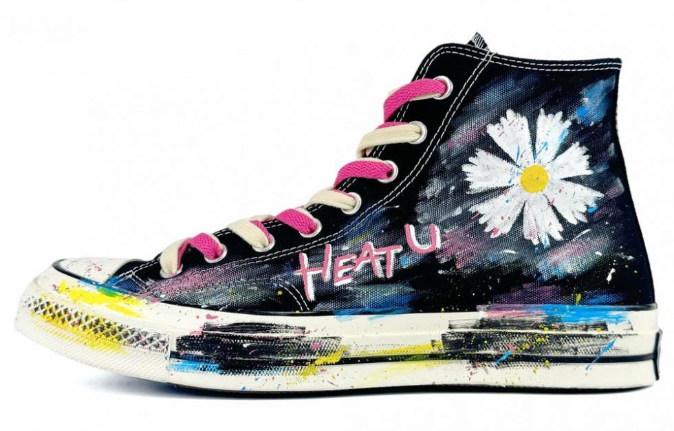 Converse 1970s Anti-Slip And Wear-Resistant Lightweight High-Top Canvas Shoes Unisex Black
