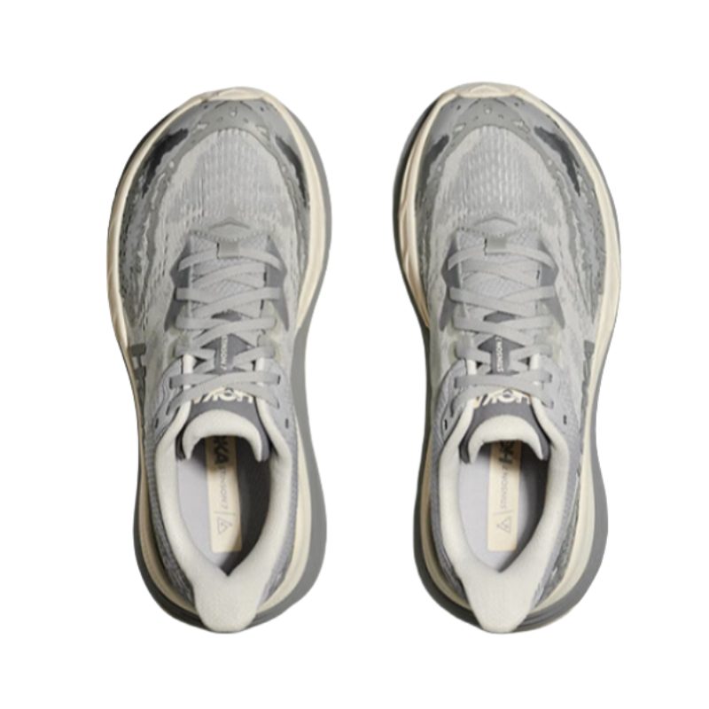 HOKA ONE ONE Stinson 7 Cushioning Slip Resistant Support Low Top Trail Running Shoes Men's Gray White