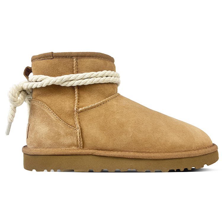 UGG CLASSIC MINI Warm And Wear-Resistant Short Snow Boots Women's Beige Chestnut