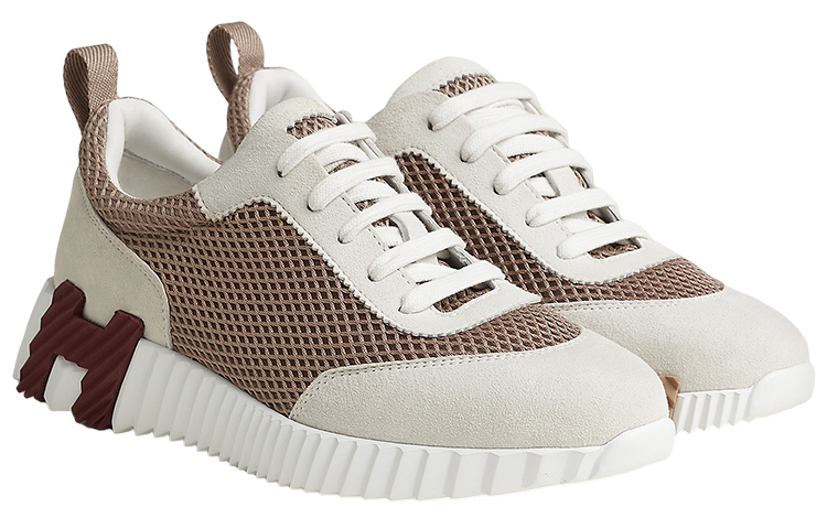 HERMES Bouncing Abrasion Resistant Low Top Sports Casual Shoes Women's Greige купить в интернет-магазине Yoocart с быстрой доставкой по России.