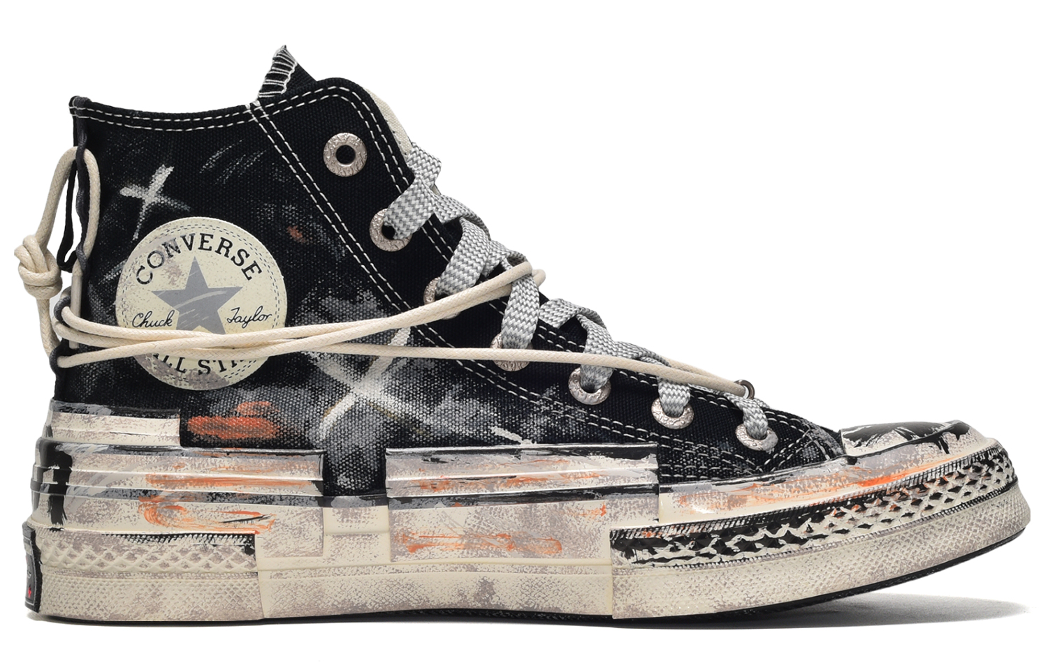 Converse Chuck 70 Hacked Heel CUS ID Anti-Slip Wear-Resistant High-Top Canvas Shoes Unisex Black White Gray купить в интернет-магазине Yoocart с быстрой доставкой по России.