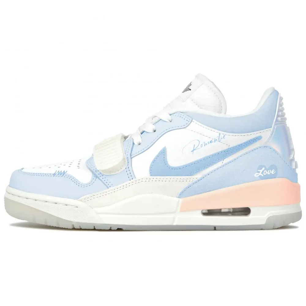 Jordan Legacy 312 Anti Slip Wear Resistant Mid Top Vintage Basketball Shoes Unisex Blue