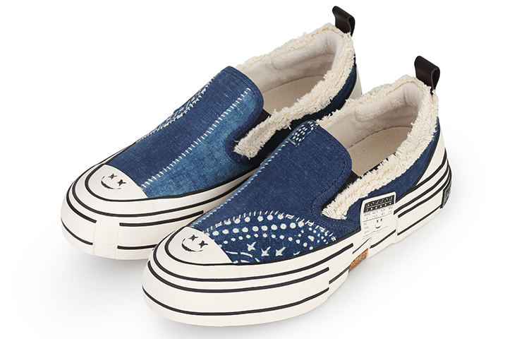 INK·CHEN x VESSEL Slip On Low-Top Canvas Shoes Unisex Blue купить в интернет-магазине Yoocart с быстрой доставкой по России.