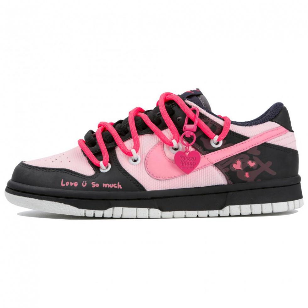 Nike Dunk Low 'Graffiti' Anti-Slip Wear-Resistant Low-Top Skateboard Shoes Women's Black Pink