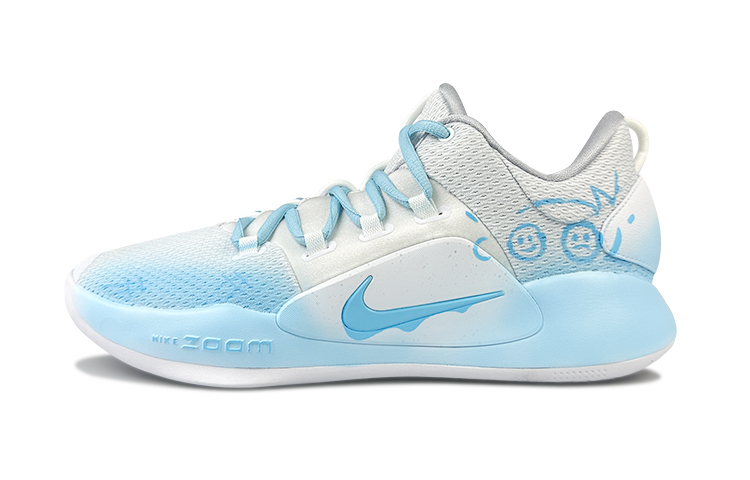 Nike Hyperdunk X Cushioned Slip-Resistant Low-Top Basketball Shoes Men's Blue White