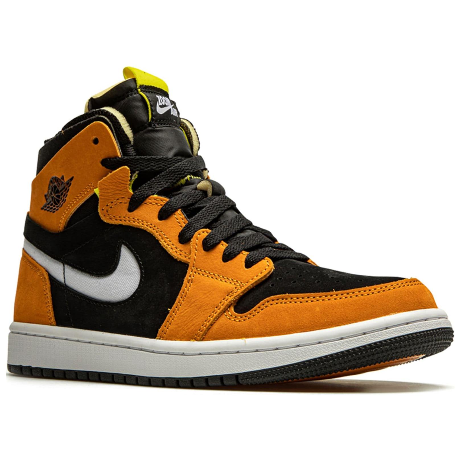 Jordan Air Jordan 1 Zoom Comfort Shock Absorbers Slip Resistant High top Vintage Basketball Shoes Men's Black Brown