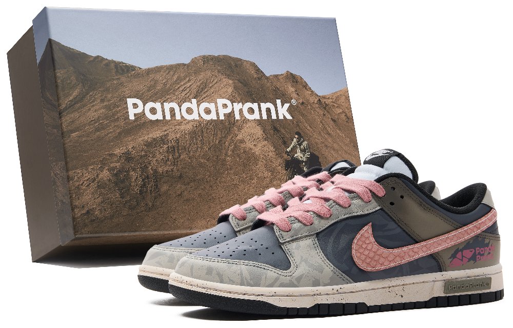 Nike Dunk Anti-Slip Wear-Resistant Low-Top Skateboard Shoes Unisex Black Pink Purple