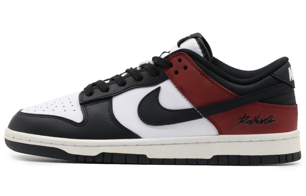 Nike Dunk Slip-Resistant Low-Top Skateboard Shoes Men's Black Red