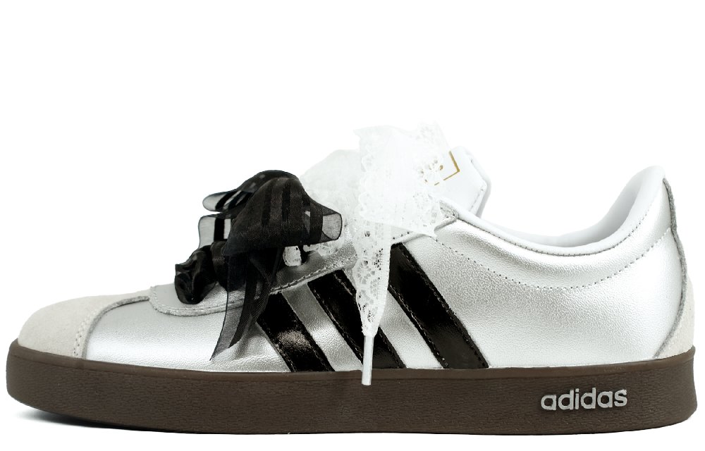 Adidas Neo VL Court 2.0 Low Top Skateboard Shoes Women's Black Silver