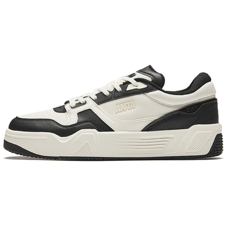 Anta Wear-Resistant Low-Top Skateboard Shoes Men's White Black