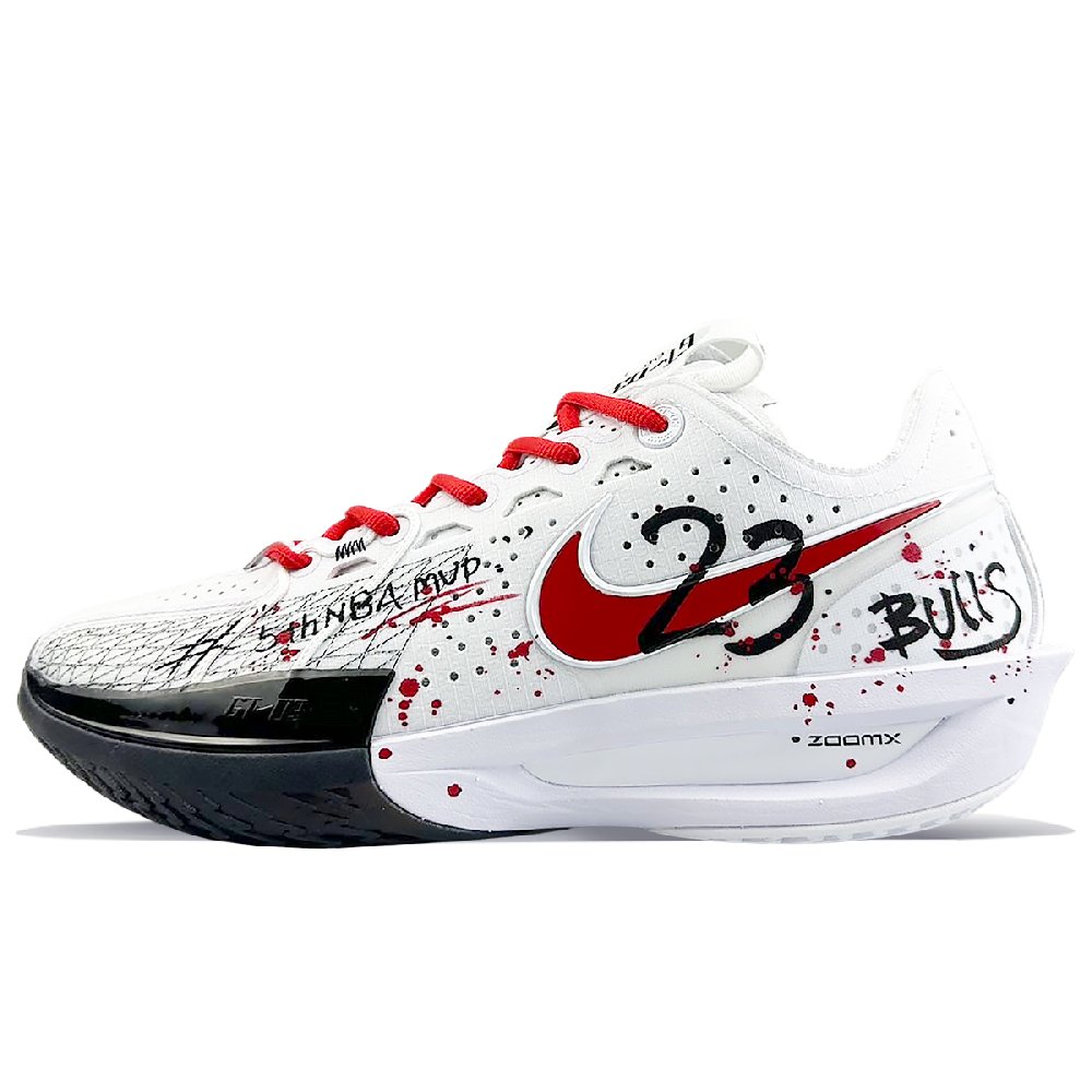 Nike Air Zoom G.T. Cut 3 Wear-Resistant Low-Top Basketball Shoes Unisex Red Black Asian Version